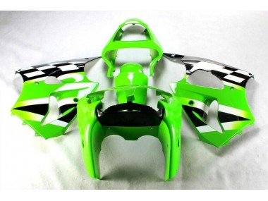 Verde Nero Bianco ABS Kits Carenatura Kawasaki ZX6R 2000-2002