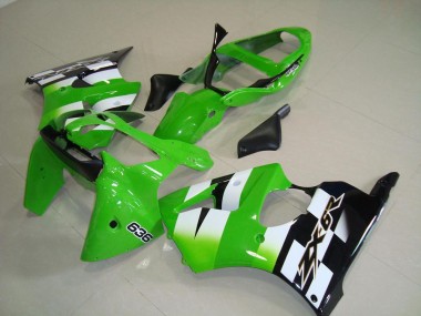 Verde Nero Kit Carenatura Completo ABS Kawasaki ZX6R 2000-2002