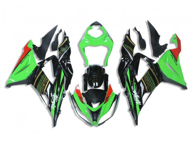 Verde Nero Kits Carenatura Completa Kawasaki ZX6R 2013-2018 Verde Nero Kits Carenatura Completa Kawasaki ZX6R 2013-2018