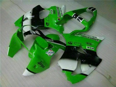 Verde Nero Kits Carenatura Iniezione Kawasaki ZX6R 2000-2002