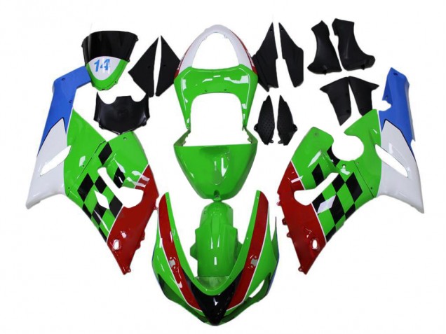 Verde Rosso Bianco Blu Carene Kawasaki ZX6R 2005-2006
